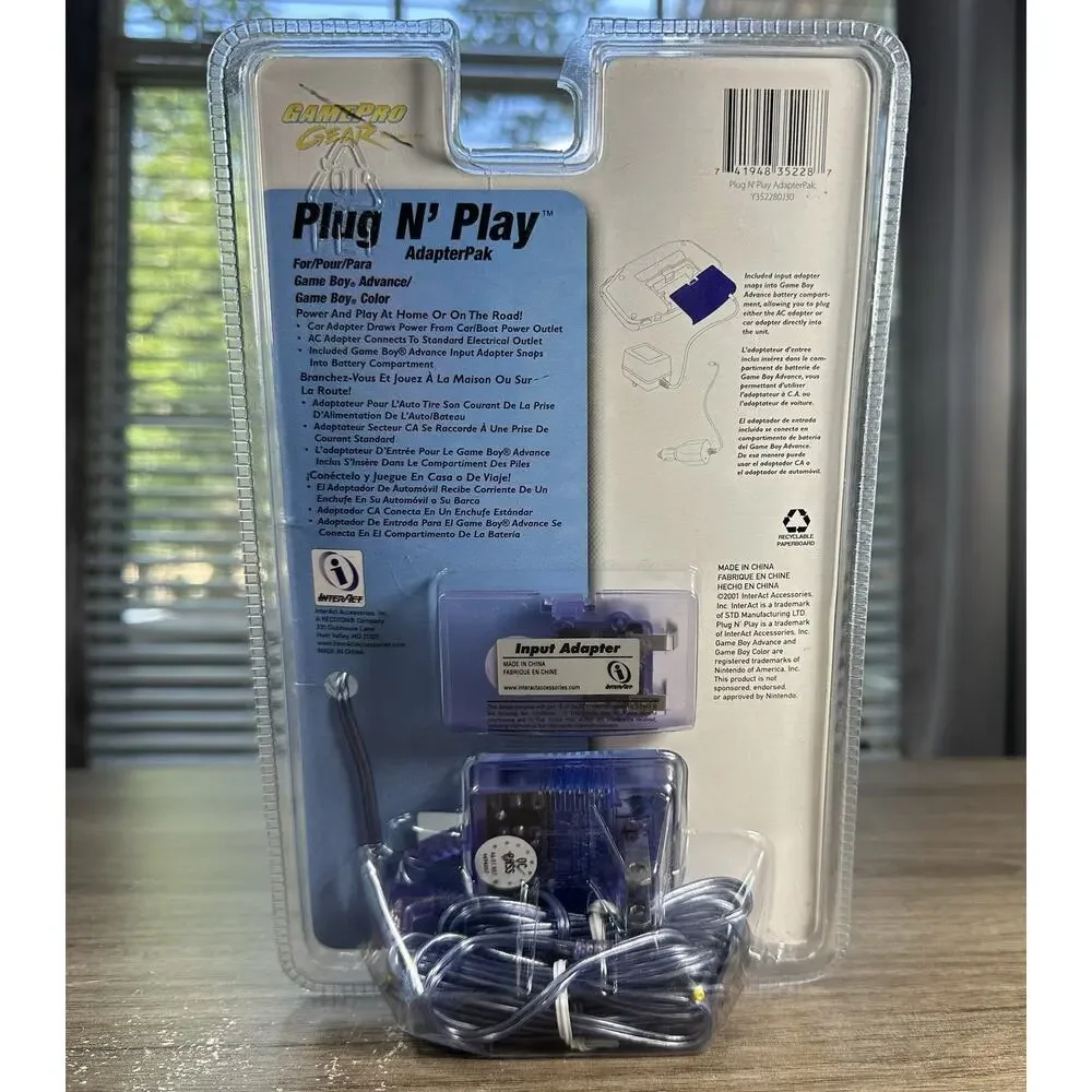 Gameboy Plug N Play Car Adapter Pack Game Pro Gear New In Box - GBA & GB Color